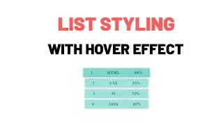 List styling with hover effect using html and css