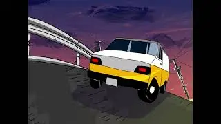 Old anime car style animation
