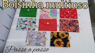 Como fazer bolsinha multiuso. 3 costuras, muito fácil, passo a passo.