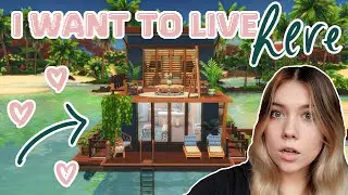 This is my DREAM vacation house!! | Sims 4 Houseboat Speed Build (No CC)