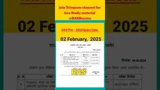 RAS Pre 2024 Exam Date 