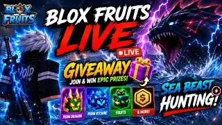 🔴 Blox Fruits LIVE 🚨 SEA BEAST HUNT + FREE FRUIT GIVEAWAYS 🎁 | Carrying Viewers | Join Fast!