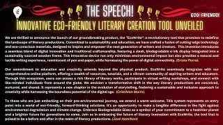 The speech - Innovative Eco-Friendly Literary Creation Tool Unveiled