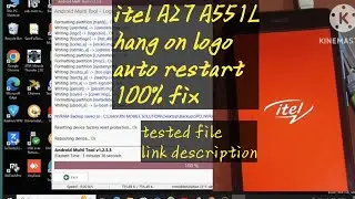 itel a27 a551l flashing AMT hang on logo auto restart 100% fix pin frp all done tested file