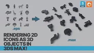 How to Render 2d icons as 3D Objects in 3ds Max + corona renderer