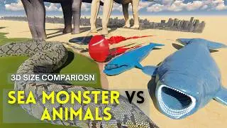 Sea Monsters, Sea Creatures and Animal SIZE COMPARISON 2024 || El Gran Maja Vs Bloop Vs Julia Beast