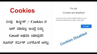 Gmail/Drive ಓಪನ್‌ ಆಗ್ತಿಲ್ಲ. Unable to access Gmail/Drive due to Cookies issue