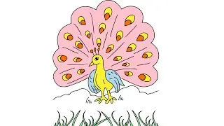 HOW TO DRAW LOVELY PEACOCK EASY-LEARN TO GLITTER BIRD PEACOCK STEP BY STEP-DRAWING AND ART PIC