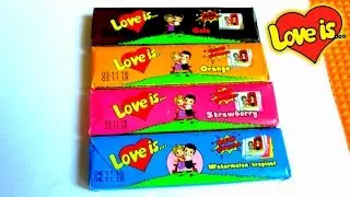 Распаковка жевательных конфет  Love is. Вкладыши Лав из