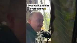 Good walk up a good few flights of stairs and he’s overheating 🥵
