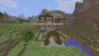 Minecraft EPIC Modern Mountain House! (Indoor Pool, Tennis Courts, Awesome Waterfall!)