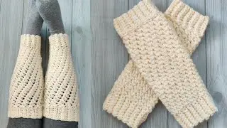 Crochet Easiest Legwarmers | White Winter Leg Warmers | Easy Chunky Yarn Tutorial for Beginners