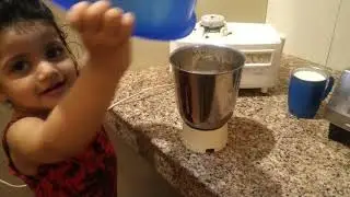 2-year-old eliza makes fast & easy chocolate cake