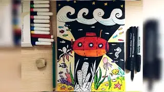 Урок рисования /drawing lesson. Рисуем подводный мир. Возраст 7-9