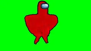 Among Us Bodybuilder Impostor Walking Green Screen || Among Us Buff Impostor Meme