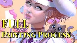 Painting Time Lapse: Kitty Chef