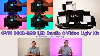UNBOXING & TESTING the GVM 800D-RGB LED Studio 3-Video Light Kit!