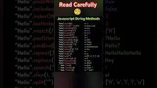 Important Javascript String Methods 