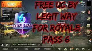How To Get Free UC 🛒 On PUBG Mobile For Royal Pass 6 By Legit Way|100%Working