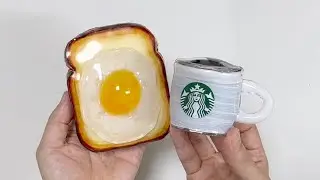 DIY 🍳Eggs🥪Toast and ☕Coffee Squishy with Nano Tape!