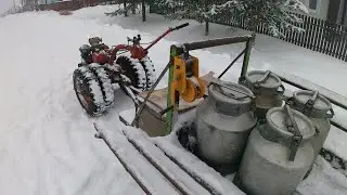 Поездка за водой в снегопад на мтз 05