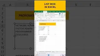 LIST BOX IN EXCEL 