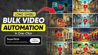 I Created Bulk Long Ghibli Style AI Videos in One Click Using Free Image to Video AI