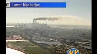 Flight 175 In the Wide Shot (FOX Chopper5)