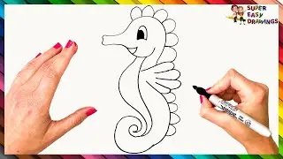 How To Draw A Seahorse Step By Step 🌊🐴 Seahorse Drawing Easy