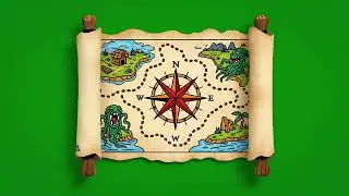 Treasure Map Green Screen | Green Screen Pirate Map Effect