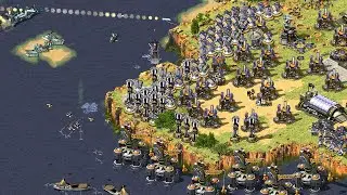 Red Alert 2 | Extra hard | 7 vs 1 | Tsunami  map | America | us