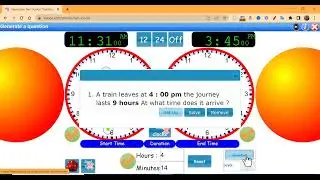 Teach elapsed time using Visnos.com's Two Clocks.