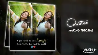 Quotes Making Tutorial video⚡🖤How to make Quotes | Pixellab and inshot making Video | VTO