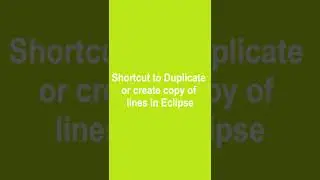 Eclipse Shortcut duplicate line 
