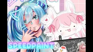 One Sided Ponytail Hatsune Miku Speedpaint + COMMENTARY Vtuber Journey Cost