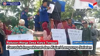 Ratusan Warga Karya Tunggal Bersama Ormas Garuda Gelar Aksi Massa di Inspektorat dan Kejari Lamsel