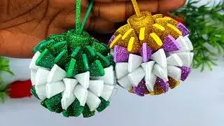 Low Budget Christmas Decor - Christmas Tree Ornaments Making at Home - Decorate With Me -Dollar Tree