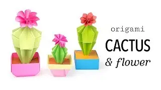 Origami Cactus & Flower Tutorial - DIY - Paper Kawaii