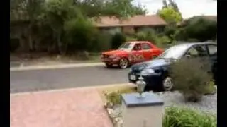 Andre doing a burnout in his rx3