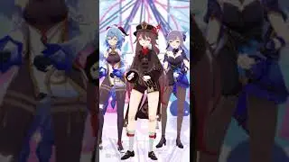 Hu tao, Ganyu & Keqing - Banana Shake【MMD Genshin Impact】#Shorts