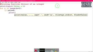 GE8161 Problem Solving and python Programming Laboratory 28   Printing Positive divisor of an intege