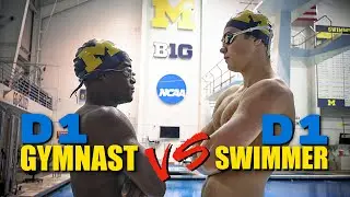 Olympic Sport Swap! D1 Gymnast vs D1 Swimmer 🤸🏾🏊🏻‍♂️