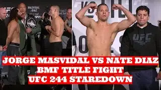 STAREDOWN! Nate Diaz joined by brother Nick Diaz for faceoff with Jorge Masvidal | 