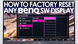 How to do a hardware - factory reset on your BenQ SW Displays