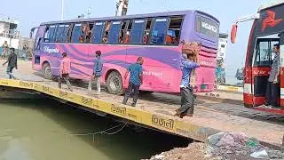 Daulatdia ferry ghat hazardous transport load unloading amazing video
