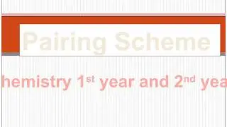 Pairing scheme 1st year and second year 