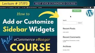 L37-P3 | WordPress Sidebar Menu | Add Edit or Customize | Shop Page or Product Page