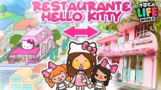 Comiendo en el RESTAURANTE de HELLO KITTY en la VIDA REAL TOCA BOCA LIFE WORLD