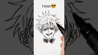 How to Draw Gojo in 30Sec,1,3,5,10Min,1Hr 