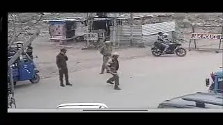 road accident bike rider vs police man viral Bullet bike video 😱😱 cctv camera photoage video